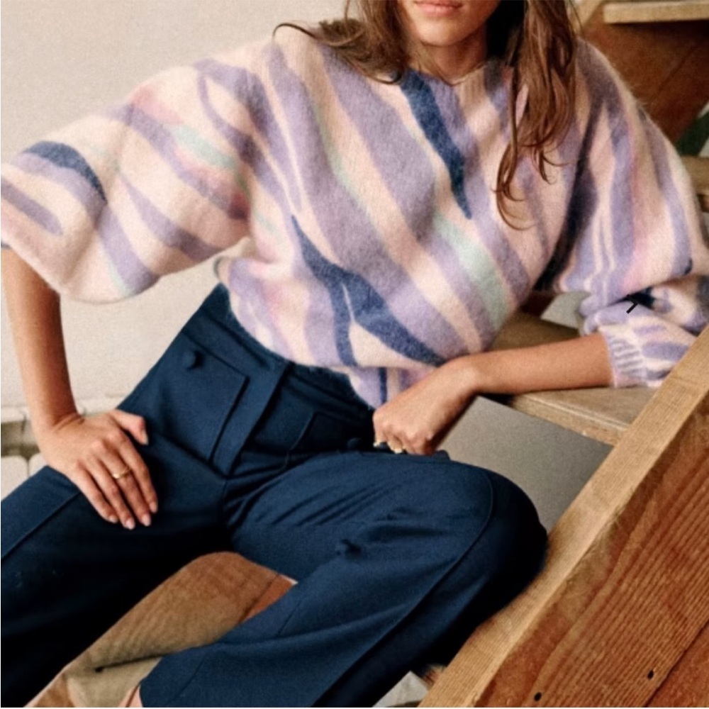 Sézane Chessy Jumper Zebra pastel